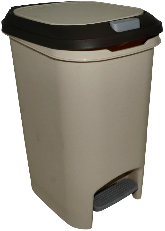 Casey 20 Litre Step On Pedal Waste Bin Beige And Brown