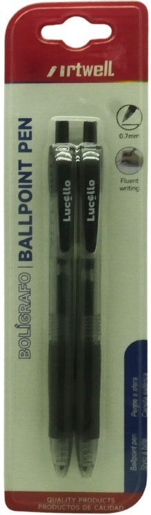 Artwell 2 Pack Ballpoint Black Pens