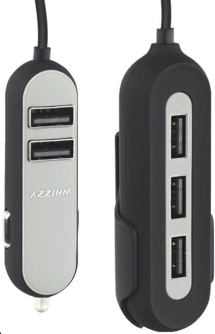 Whizzy Black 5 Port USB Family Car Charger